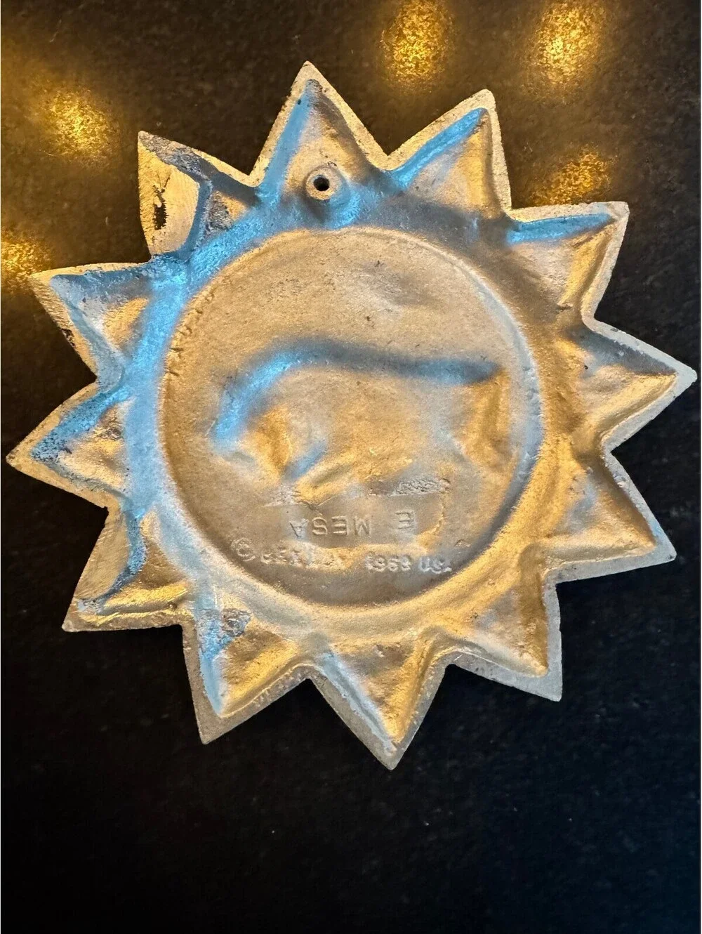 Vintage 1969 E. MESA Cast Aluminum Zodiac Sunburst Wall Plaque - TAURUS Bull